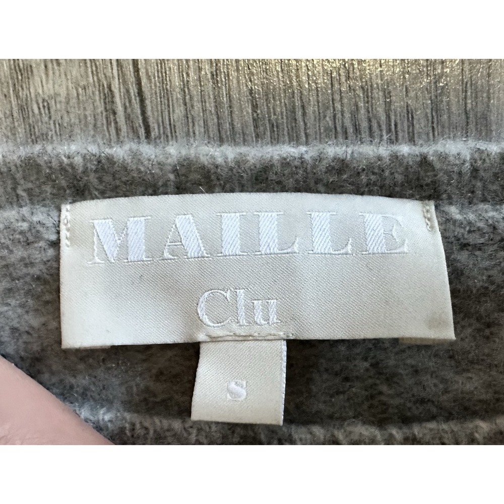 MAILLE CLU Gray Wool Cashmere Sweater Unique Details‎  Size Small - Picture 6 of 16